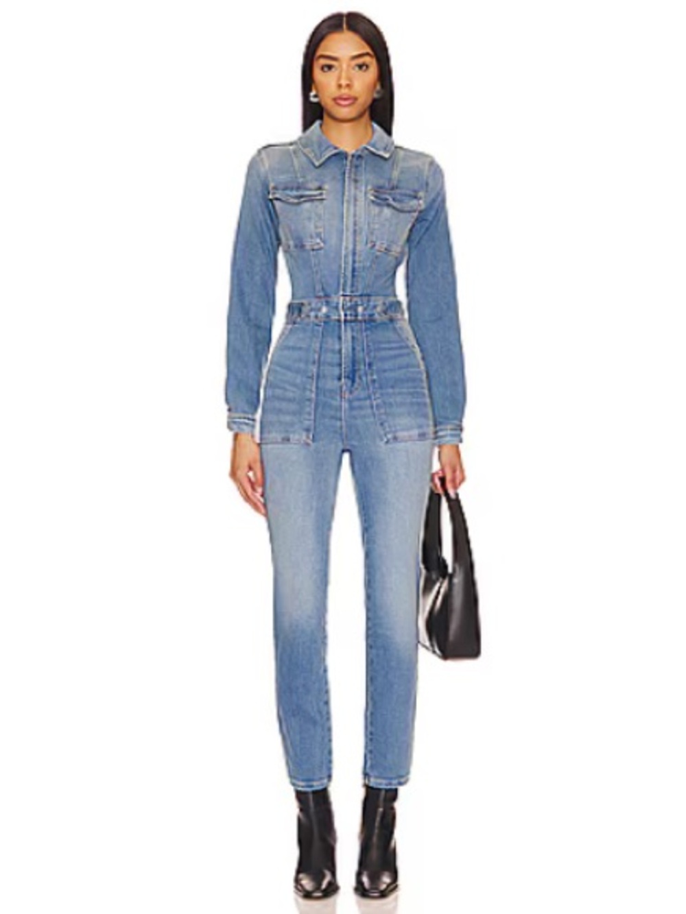 NWT Good American Fit For Success Light Blue Denim Jumpsuit - XS